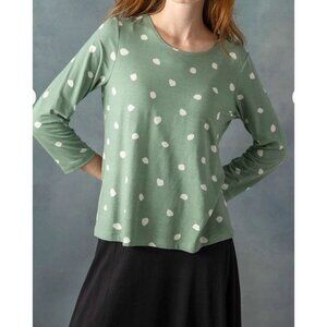 Gundren Sjoden Women’s XL Shirt Terrazzo Boho Hippie Dots Green